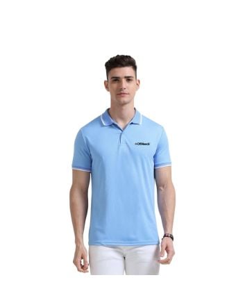 Greys&Blues PrimoKnit Polo Tshirt- Sky Blue with White Tipping